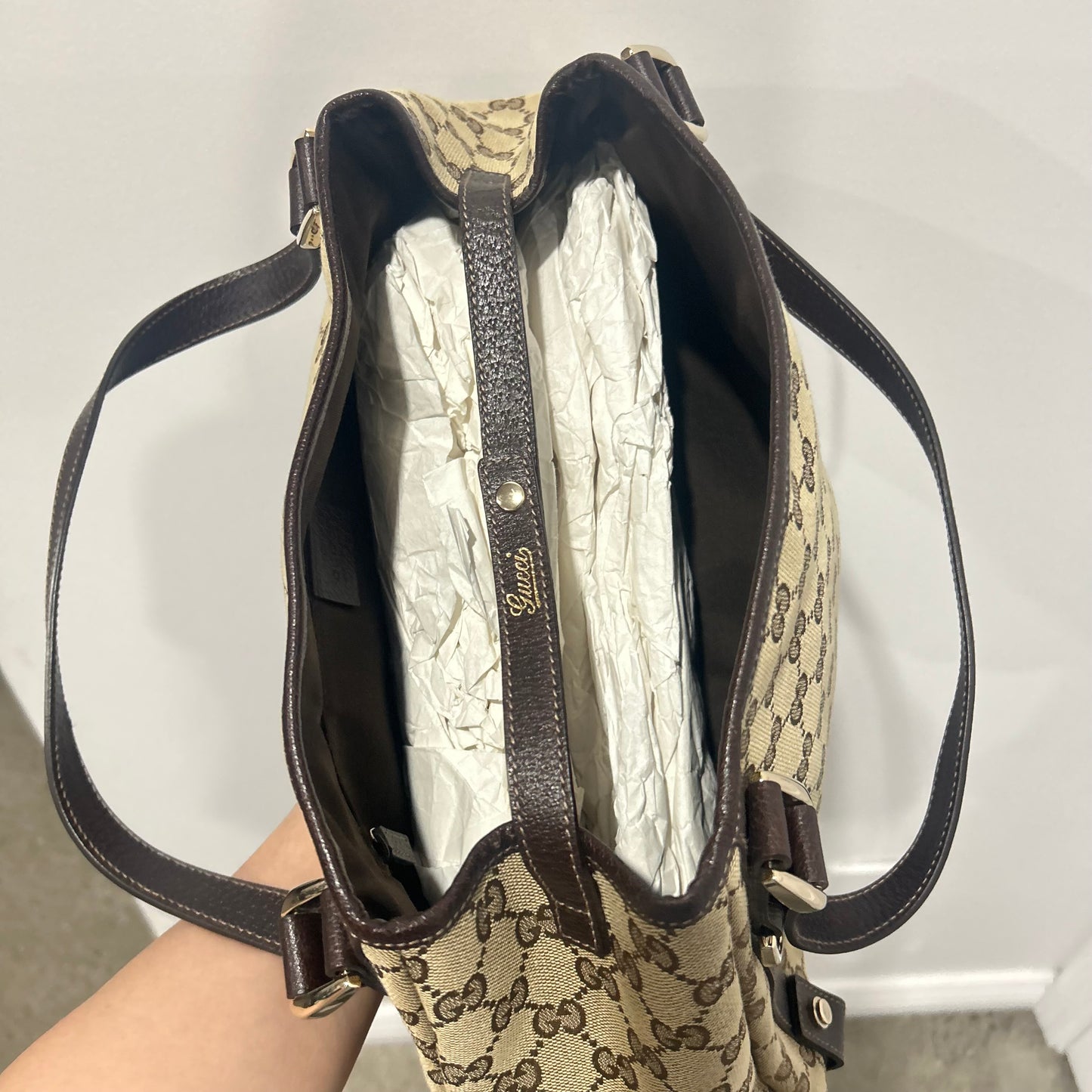 (2007) GUCCI sac Abbey tote GG