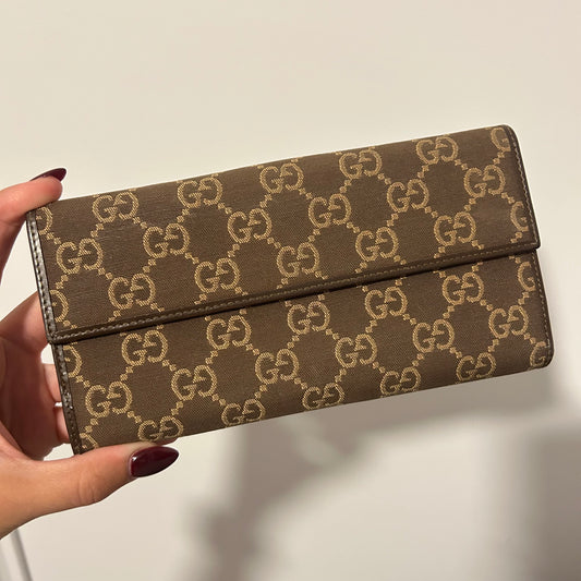 (2005) GUCCI Portefeuille GG supreme brun