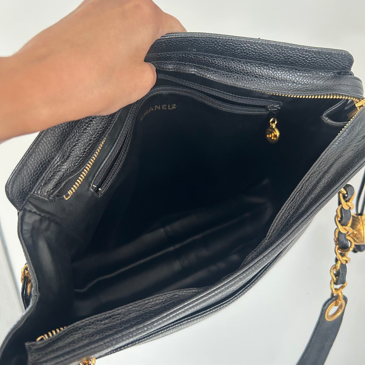 (1994) CHANEL Caviar Leather bag Triple coco CC